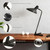 PSDSSHIIS Industrial Desk Lamp Metal Modern Table Lamp 22", Adjustable Neck (4000K) with Adjustable Switch, Ideal for Office Desk Bedroom Bedside Lamps Study Room Living Room Side Table (Sand Black)