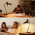 PSDSSHIIS Industrial Desk Lamp Metal Modern Table Lamp 22", Adjustable Neck (4000K) with Adjustable Switch, Ideal for Office Desk Bedroom Bedside Lamps Study Room Living Room Side Table (Sand Black)