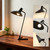 PSDSSHIIS Industrial Desk Lamp Metal Modern Table Lamp 22", Adjustable Neck (4000K) with Adjustable Switch, Ideal for Office Desk Bedroom Bedside Lamps Study Room Living Room Side Table (Sand Black)