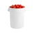 PRO&Family Commercial Round Trash Can with Lid and Dolly Rolling Waste Container, Ingredient Bin, Heavy-Duty Plastic, Anti-Static, Kitchen, Office, Outdoor Use (White, 32 Gallon)