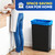 PLASTIC PRINCE 23 Gallon Slim Trash Can Kitchen, Commercial Tall Trash Bin Narrow, Rectangular Slim Jim Skinny Garbage Can for Home Garage Cabinet Restaurant, 6 Pack, Black