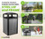 Alpine 40-Gallon Outdoor Commercial Trash Can with Locking Lid – Heavy-Duty Weather-Resistant Metal Garbage Bin with Removable Liner for Parks, Restaurants & Public Spaces