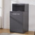 Restaurant Trash Can Cabinet, Commercial Trash Cans 32 Gallon Wooden Trash Can and Garbage Receptacle with Tray Holder, Door, Large Trash Bin for Restaurant, Cafeteria, Kitchen, Office, School, Grey