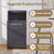 Restaurant Trash Can Cabinet, Commercial Trash Cans 32 Gallon Wooden Trash Can and Garbage Receptacle with Tray Holder, Door, Large Trash Bin for Restaurant, Cafeteria, Kitchen, Office, School, Grey