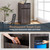 Restaurant Trash Can Cabinet, Commercial Trash Cans 40 Gallon Wooden Trash Can and Garbage Receptacle with Tray Holder, Door, Large Trash Bin for Restaurants, Cafeteria, Kitchen, Office, School, Gray