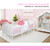 Evolur Barbie Rose Hutch/Bookcase – 7 Spacious Shelves for Toys, Books, and Keepsakes, Solid Wood with Anti-Tipping Kit, White or Pink Finish