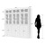 VOWNER 85.5“ H Bookcase with Doors, Wooden Bookshelves and Bookcases for Home Office, 7-Tier Laundry Room Cabinets, Pantry Cabinet with Doors and Shelves, Storage Cabinets for Dining Room (White)