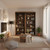 Starlight Canyon Home 8-Foot Tall Bookcase Wall & Ladder, 5 Adjustable Shelves, Ringed Steel Frame, Brown Finish