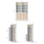 VOWNER 85.5" Tall Bookshelf with LED - Rattan Wood Door Design, 7 Tier Bookcase Set of 2, Curio Cabinets with Storage, DIY Large Bookcase for Living Room, Home