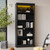 Virubi 83.4" Tall Bookcase with LED Light, 5-Tier Wood Bookshelves with Adjustable Storage Shelves for Living Room Home Office, Storage Organizer for CDs Books Movies, Freestanding (Black)