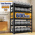 BEESTMUEBLE 5-Tier Bookshelf, Metal Bookcase with Adjustable Storage Shelves, Easy Assembly Shelf with Fences, Modern Bookshelf for Living Room, Bedroom and Home Office, Black (47.2" W*23.6" D*72" H)