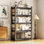 BEESTMUEBLE 5-Tier Bookshelf, Metal Bookcase with Adjustable Storage Shelves, Easy Assembly Shelf with Fences, Modern Bookshelf for Living Room, Bedroom and Home Office, Black (47.2" W*23.6" D*72" H)