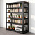 Bezuny 6-Tier Bookcase, Metal Bookshelf & Large Printer Stand,40" W x 82" H Industrial Tall Book Shelf Printer Table for Office, Home, Living Room - Adjustable Storage Rack, Easy Assembly, Black