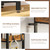 Rolanstar Bookshelf 4 Tiers with 4 Hooks, Triple Bookcase with Open Display Shelves, Industrial Wide Bookshelf with Metal Frame for Living Room, Office, Rustic Brown