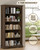 TVU 5-Tier Wooden Bookshelf, 31.5" W x 65" H ×9.9" D Bookshelf with Storage, Floor Standing Modern Style Display Bookcase for Living Room, Office, Study Room, Entryway, Brown