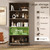 TVU 5-Tier Solid Wood Book Shelf, Floor Standing Bookcase, 65" H × 31.5" W × 11.8" D Bookshelf, Farmhouse Style Book Case with Arched Base, Suitable for Living Room, Study, Office, Walnut