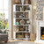 Armocity Corner Book Shelf - 6-Shelf Corner Bookshelf Etagere Bookcase with Baffle, Freestanding L Shaped Display Shelf Stand for Home Office, Living Room, Bedroom, Kitchen, White