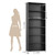 FOTOSOK 6-Tier Open Bookcase and Bookshelf, Freestanding Display Storage Shelves Tall Bookcase for Bedroom, Living Room and Office, Black
