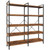 Huuger 5 Tier Bookshelf, Display Bookshelf with 10 Open Shelves and Raised Baffle, 47.2 Inch Straight Wide Bookcase with Metal Frame and Wooden Board, Adjustable Feet, Rustic Brown