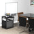 Argatin AV Cart with Keyboard Tary and Locking Cabinet Laptop Cart on Wheels Utility Carts and Pullout Tray - Max Capacity 350 lbs, 24.8''L x 18.1''W x 39.8''H