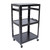 Steel AV Cart on Wheels with Pull-Out Keyboard Tray, 4-Tier Height Adjustable Rolling Media Cart for Home Office, Each Layer 66lbs Capacity