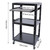 Steel AV Cart on Wheels with Pull-Out Keyboard Tray, 4-Tier Height Adjustable Rolling Media Cart for Home Office, Each Layer 66lbs Capacity