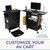 Line Leader Stellar AV Cart | Computer Cart with Pegboard Siding & 12 Hooks for Customizable Storage | Locking Cabinet & Pullout Keyboard Tray | UL Safety Certified Power Outlets | Locking Wheels 