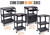 Line Leader Extra Wide Rolling AV Cart - Adjustable Shelf Height Computer Stand Workstation, Includes Pullout Keyboard Tray, Lockable Wheels, Power Cord Management (Black, 42in x 32in x 20in)