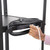Line Leader Extra Wide Rolling AV Cart - Adjustable Shelf Height Computer Stand Workstation, Includes Pullout Keyboard Tray, Lockable Wheels, Power Cord Management (Black, 42in x 32in x 20in)