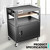 DNA Motoring Steel AV Cart with Extra Storage, 24" X 18" X 20.7"-30" Height Adjustable 2-Layer Utility Rolling Projector Cart w/Wheels, Pull Out Tray, Power Strip, Cord Management, TOOLS-00496