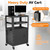 Jasdego Mobile AV Cart - Adjustable Height Computer Cart with Cabinet, Rolling Media Cart Heavy Duty with 4 Outlets & Pullout Keyboard Tray, Mobile Computer Workstation with Lock Brake Wheels