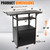 Large Mobile AV Cart with Locking Cabinet and Drop Leaves, Height Adjustable Steel AV Cart with Wheels and Power, Rolling Computer Cart with Pullout Keyboard Tray for Office, Warehouse&Classroom