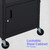 LEADER Adjustable Height Rolling AV Cart, Mobile Workstation With Drop Leaf Shelves, Pullout Keyboard Tray, Locking Steel Cabinet, Power Strip For Classroom And Office Use (Black, 24-42 Inch)