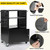 KodMtiz Mobile AV Cart with Locking Cabinet & Wheels, Heavy Duty Rolling Media Cart with Customized Pegboard & Hooks, Multipurpose Utility Cart 100lbs Load Capacity, Black