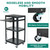YITAHOME AV Cart on Wheels, 3-Shelf Metal Presentation Utility Cart with Keyboard Tray and Power 16.4ft Extra-Long Cord, Rolling Storage Cart with Adjustable Shelves for Offices, Warehouses, Black