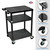 Luxor Black Mobile Plastic 3 Shelf AV Presentation Cart