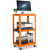 Auto Dynasty Height Adjustable AV Presentation Cart with Power Strip, Rolling Storage AV Carts for Video Projector, TV, Printers, Laptop Computers, 4 Wheels, 4' Cord, 3 Outlets, 2 USB Ports (Orange)