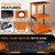 Auto Dynasty Height Adjustable AV Presentation Cart with Power Strip, Rolling Storage AV Carts for Video Projector, TV, Printers, Laptop Computers, 4 Wheels, 4' Cord, 3 Outlets, 2 USB Ports (Orange)