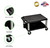 Luxor WT16-N 16"H AV Cart - Two Shelves - Nickel Legs, Multipurpose Storage for Video Projector, TV, Laptop, Computer, Printer Stand, 24"W x 18"D x 16"H