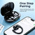 occiam Active Noise Cancelling Earbuds Wireless Bluetooth Headphones 90Hrs Playback Stereo Bass Earphones with Mic Over-Ear Hooks IPX7 Waterproof Headset for Work Sports Running Glossy Black