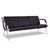 Kinsuite 3-Seat Office Reception Waiting Room Chairs - Guest & Reception Chairs for Salon Barber Bench Airport Bank Hall Visitor Guest Black PU Leather Office Sofa, Black