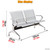 YVYKFZD 2-Seat Waiting Room Chairs, Waiting Room Bench with Arms, Office Guest Reception Chairs, Steel Reception Bench Seating for Airport Hospital Bank(Gray)