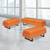 ide·o Waiting Room Chairs Bench Seat, Reception Bench Set with 7 Seats, Office Guest Chair with Thickened Cushion PU Leather Lobby Furniture Conference Room Chair for Salon Lobby (Orange)