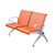 Gtzly Waiting Room Chairs Office Bench with Arms, Polyurethane Pad Airport Reception Chairs, Lobby Bench Seating for Office, Business, Bank, Hospital(Orange,120x68x80cm/47x27x31in)