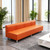 PU Leather Waiting Room Bench with Back Modern Leisure Sofa 550LBS Stable Wood-Metal Frame Modern Reception Seating for Clinic/Airport/Hospital/Barbershop(Orange,140cm/24in)