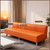 PU Leather Waiting Room Bench with Back Modern Leisure Sofa 550LBS Stable Wood-Metal Frame Modern Reception Seating for Clinic/Airport/Hospital/Barbershop(Orange,140cm/24in)