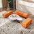 Kinsuite Waiting Room Chairs Reception Chairs - 7-Seat Waiting Room Chairs Modern Entryway Bench with Thickened Cushion PU Leather Living Room Bench Lobby Furniture for Office Salon Lobby, Orange