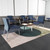 Lesro Waterfall Reception Waiting Room 2-Seat Bench/Charcoal Steel/Navy Blue