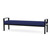 Lesro Amherst Wood Reception Waiting Room 19" 3 Seat Bench/Black Wood/Blue