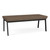 Lesro Newport Reception Waiting Room 18.5" 2-Seat Bench/Black Steel/Brown
